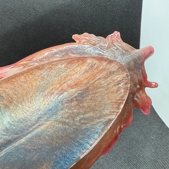 Unique Resin Pink and Blue Leaf-Shaped Decorative Dish - Picture 9 of 11
